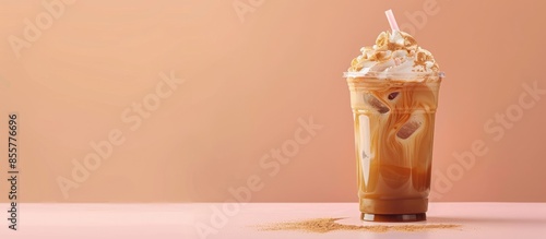 Iced coffee mocha pastel ba...
