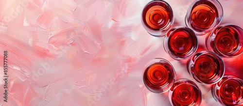 Many glasses of red wine at...