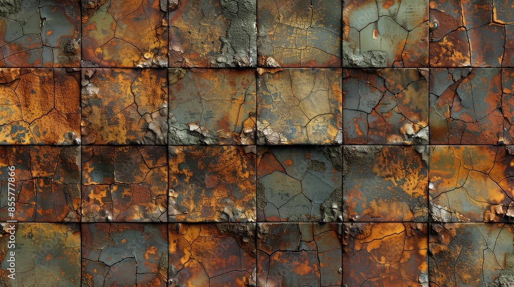 Decayed metal exhibits rusty texture, with rough and uneven surfaces Decayed metal exhibits rusty texture, with rough and uneven surfaces