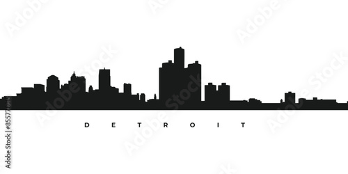 Detroit city skyline silhouette illustration