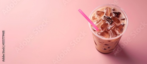 Iced coffee mocha pastel ba...