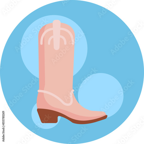 This icon represents traditional cowboy boots, featuring a high shaft and pointed toe, perfect for adding a rugged, Western flair to any outfit. photo
