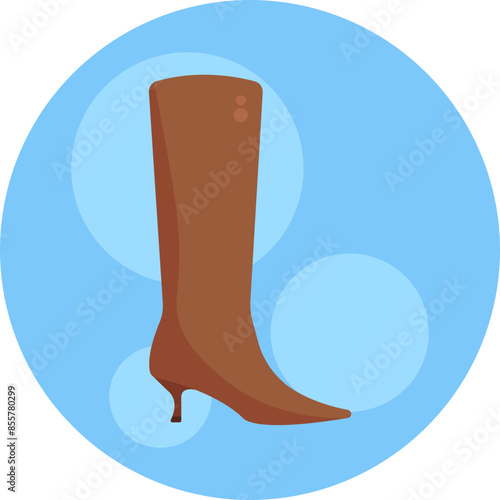 A stylized icon representing high-heeled boots, synonymous with fashion and elegance.