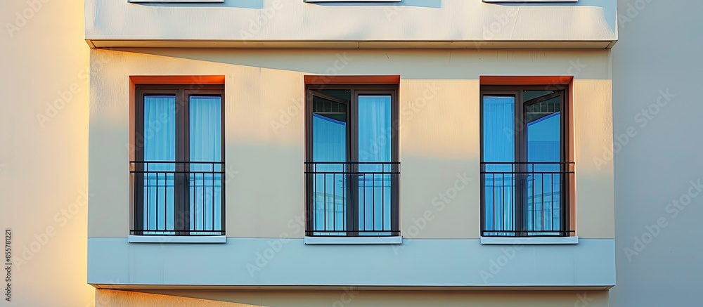 Newly built housing window. with copy space image. Place for adding text or design Newly built housing window. with copy space image. Place for adding text or design
