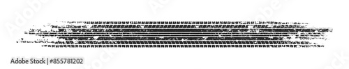 Grunge tire track, wheel braking marks. Truck, car or motorcycle tread pattern silhouette. Auto race, motorsport, speed racing design element. Vector illustration