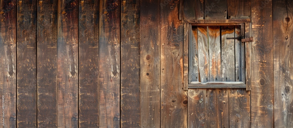 Old brown wood window on wood wall. with copy space image. Place for adding text or design Old brown wood window on wood wall. with copy space image. Place for adding text or design