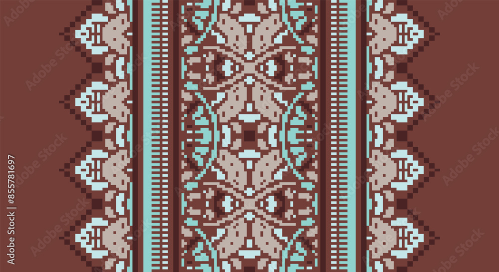 Ethnic Style Vector Seamless Pattern. Pixel Unique Geometric Vector Swatch. Ikat Perfect for Screen Background. Ethnic Style Vector Seamless Pattern. Pixel Unique Geometric Vector Swatch. Ikat Perfect for Screen Background.