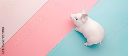 White pig piggy bank isolat...