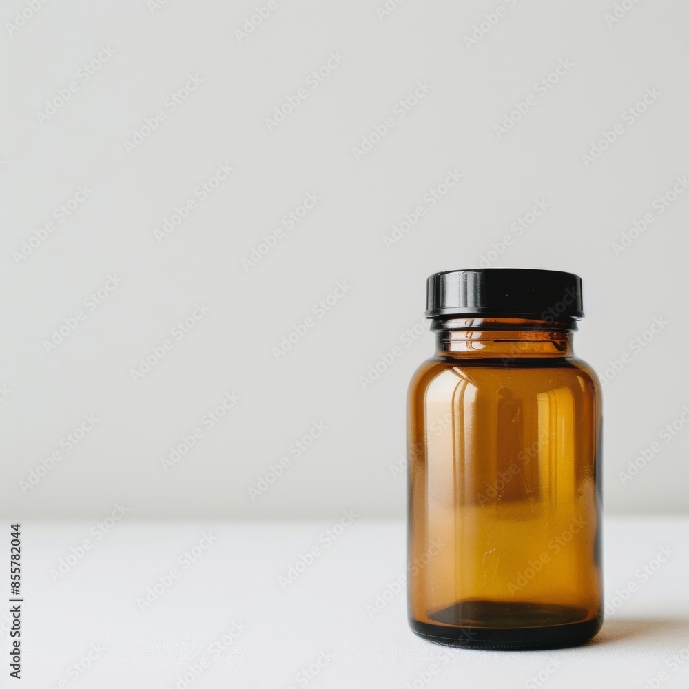 Close-up of saw palmetto supplement bottle with white background Close-up of saw palmetto supplement bottle with white background