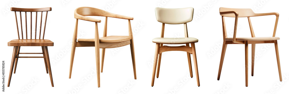 Wooden chair png cut out element set Wooden chair png cut out element set