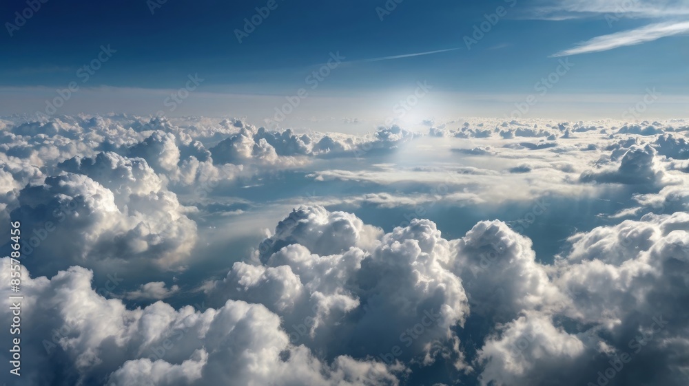 Background view of large white and gray clouds in the sky Background view of large white and gray clouds in the sky