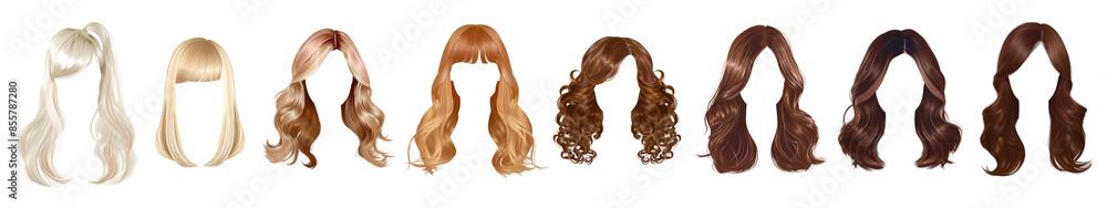 Hair style png cut out element set Hair style png cut out element set