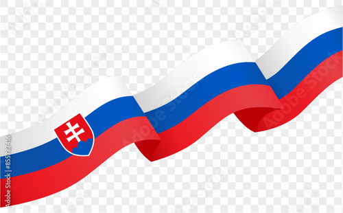 Free Download Slovakia flag wave isolated on png or transparent background vector illustration.  - GFXLoad