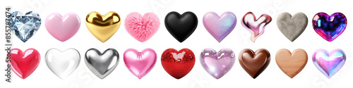 Wallpaper Mural 3d hearts png cut out element set Torontodigital.ca