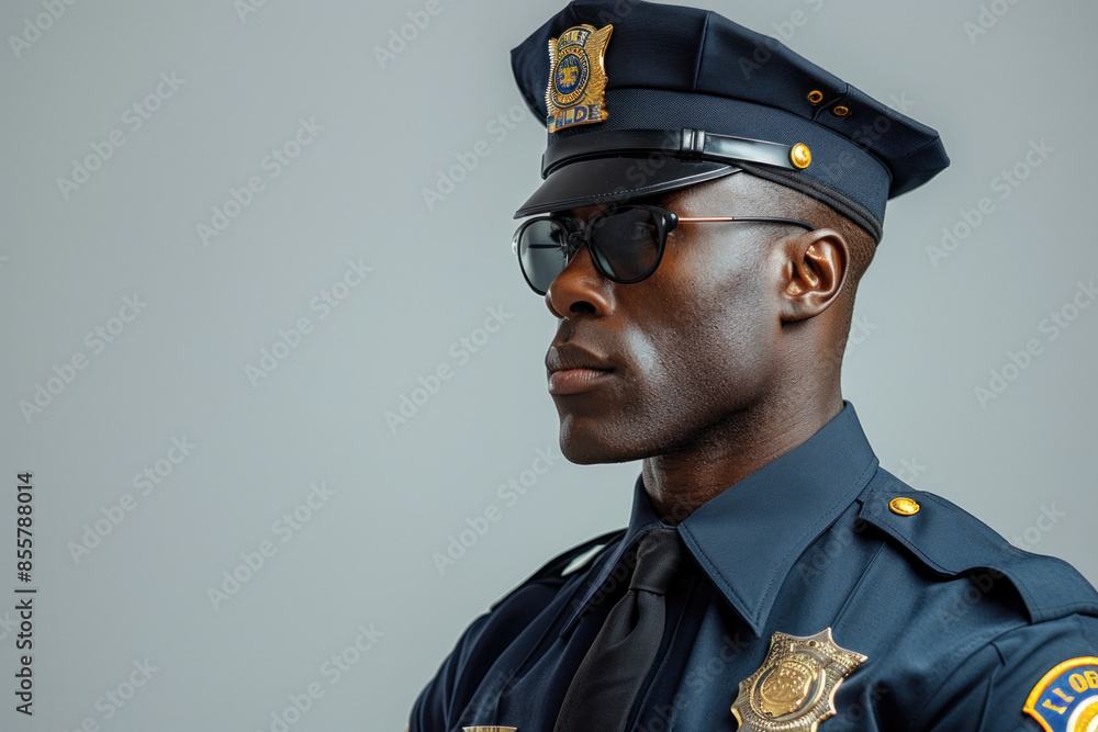 Portrait of male police officer in uniform looking confident Portrait of male police officer in uniform looking confident