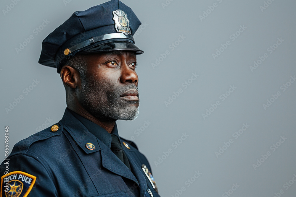Portrait of male police officer in uniform looking confident Portrait of male police officer in uniform looking confident