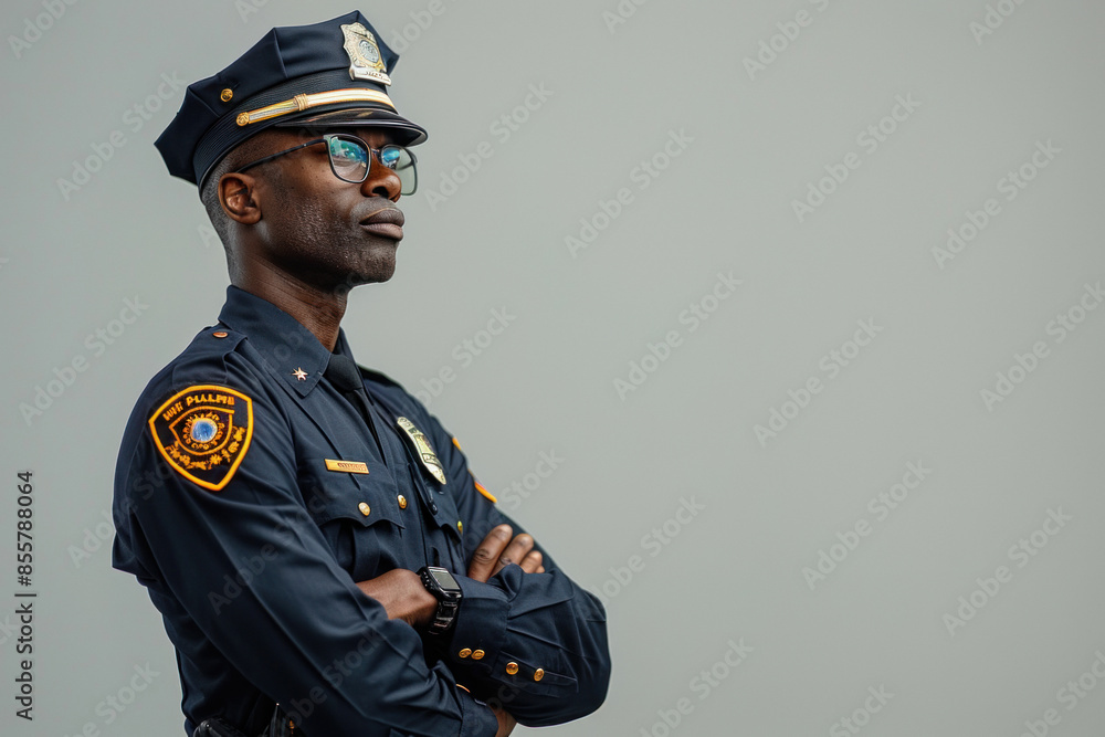 Portrait of male police officer in uniform looking confident Portrait of male police officer in uniform looking confident