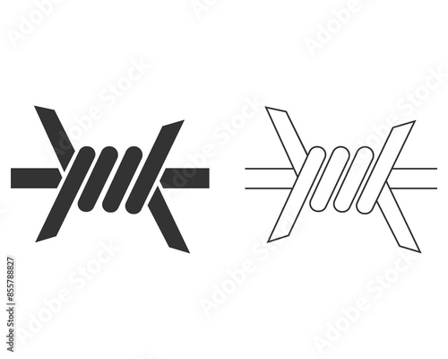 Barbed wire line icon. High quality black style vector icon flat vector