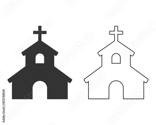 Church line icon design trendy illustration. flat sign