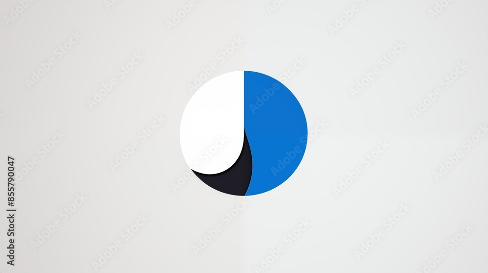 Abstract Circular Logo with Blue, White, and Black Geometric Design Abstract Circular Logo with Blue, White, and Black Geometric Design