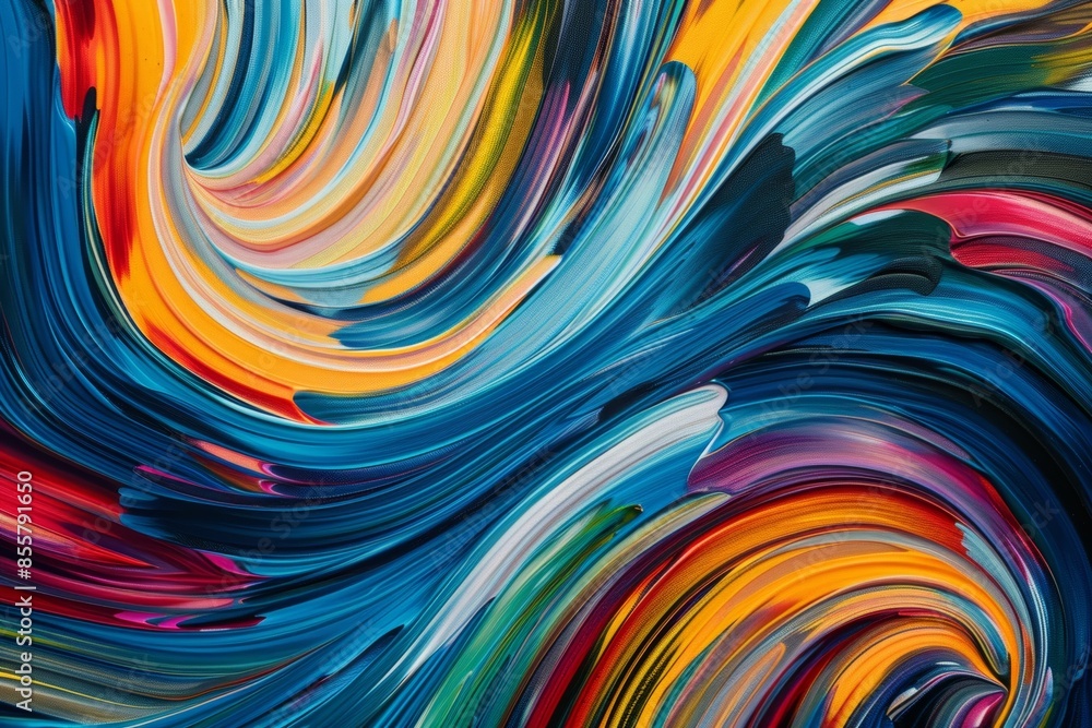 Naklejka premium Vibrant abstract swirls of colorful paint blending together