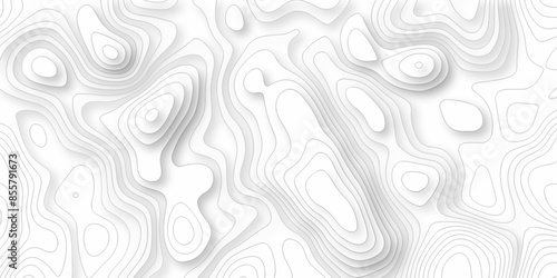 Vector geography landscape Topo contour map on white background, Topographic contour lines. Seamless pattern with lines Topographic map. Geographic mountain relief diagram line wave carve pattern.