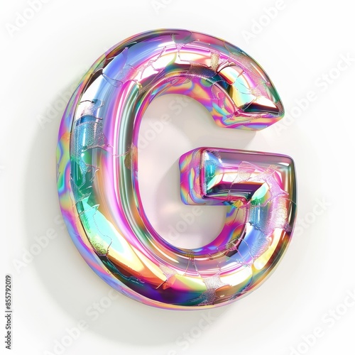 Design of a unique holographic font in pink 3D Y2K 