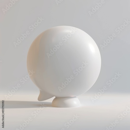 On an isolated background, a 3D modern chat bubble can be seen.