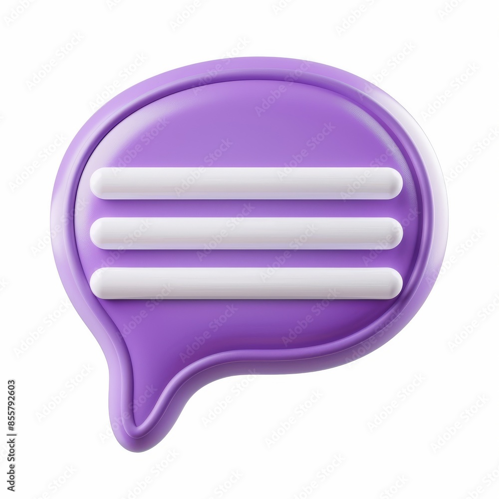 Illustration of a 3D pink speech bubble icon Illustration of a 3D pink speech bubble icon