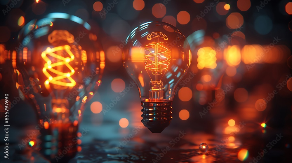 An abstract grid of glowing light bulbs on a dark background, representing ideas and innovation. The light bulbs emit a soft, warm glow, creating a striking contrast against the dark backdrop. An abstract grid of glowing light bulbs on a dark background, representing ideas and innovation. The light bulbs emit a soft, warm glow, creating a striking contrast against the dark backdrop.