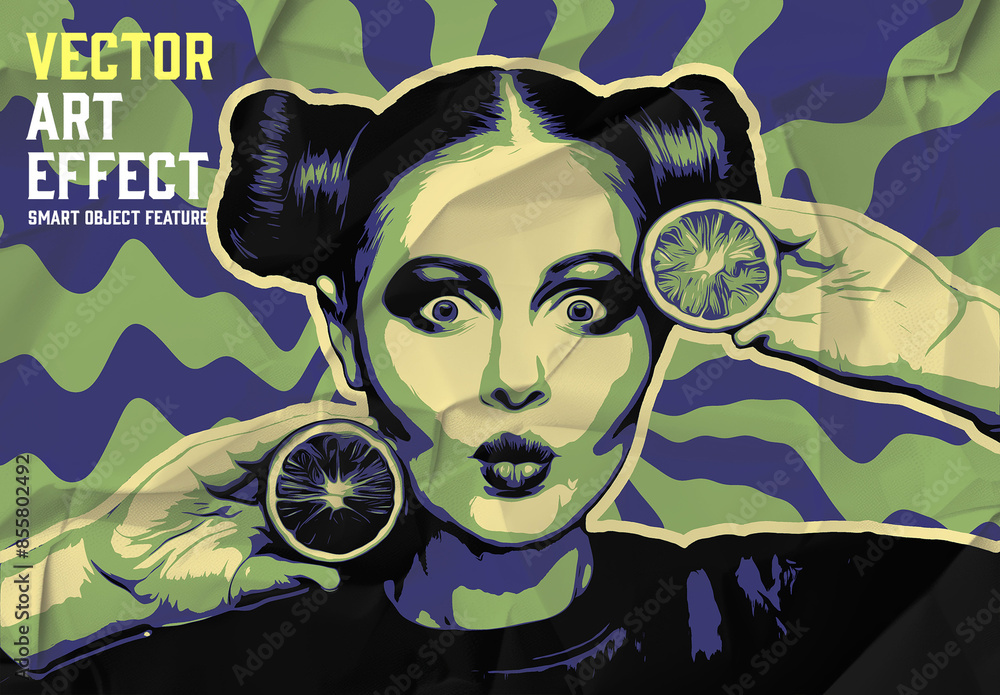 Vector Art Effect with Generative AI Stock Template | Adobe Stock