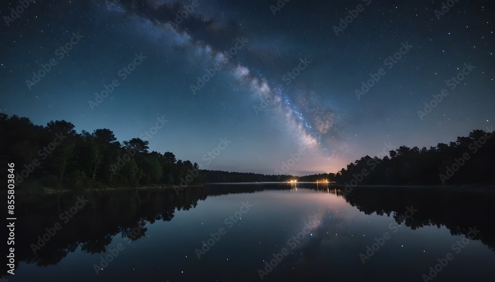 Milky Way Over a Tranquil Lake Milky Way Over a Tranquil Lake