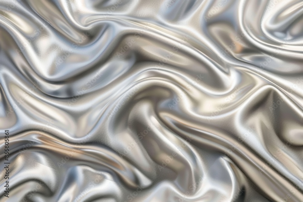 Elegant silver satin texture with soft waves Elegant silver satin texture with soft waves