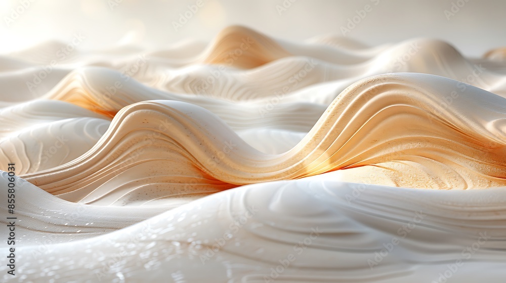 An artistic depiction of soft waves in a zen garden sand pattern, emphasizing tranquility. The gentle curves of the sand waves are highlighted by soft, natural lighting An artistic depiction of soft waves in a zen garden sand pattern, emphasizing tranquility. The gentle curves of the sand waves are highlighted by soft, natural lighting