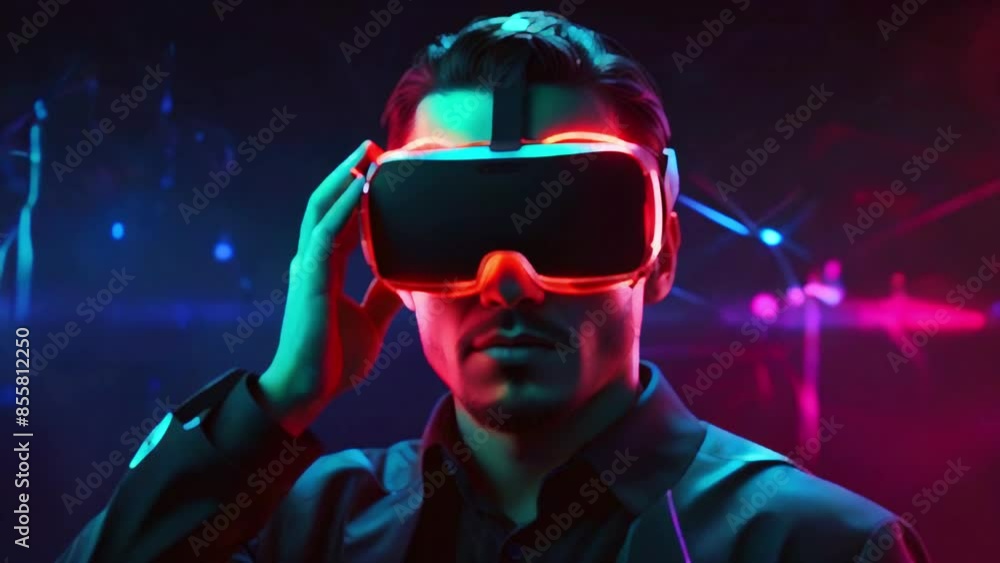 This is a video of a person wearing a virtual reality headset. This is a video of a person wearing a virtual reality headset.