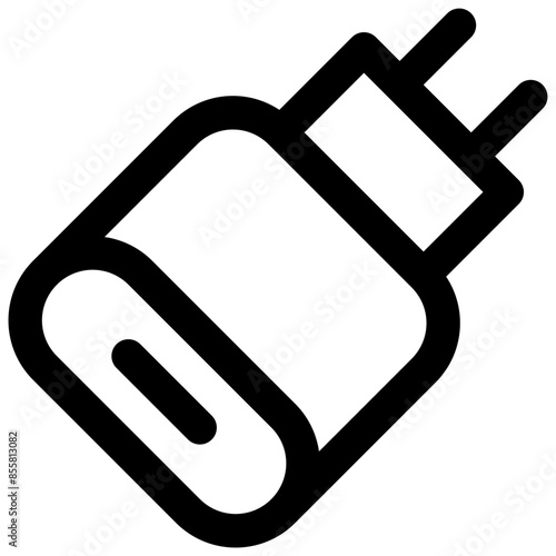 Phone charger. Editable stroke vector icon.