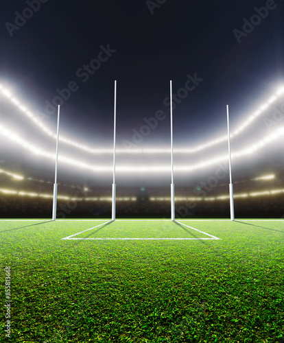 Aussie Rules Floodlit Stadium Night