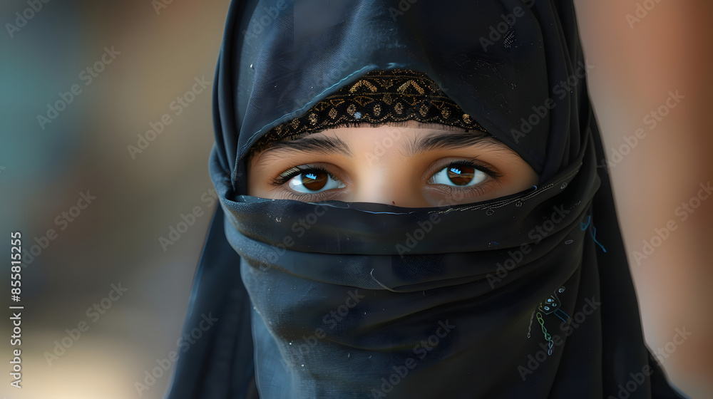 portrait of a muslim girl in niqab portrait of a muslim girl in niqab