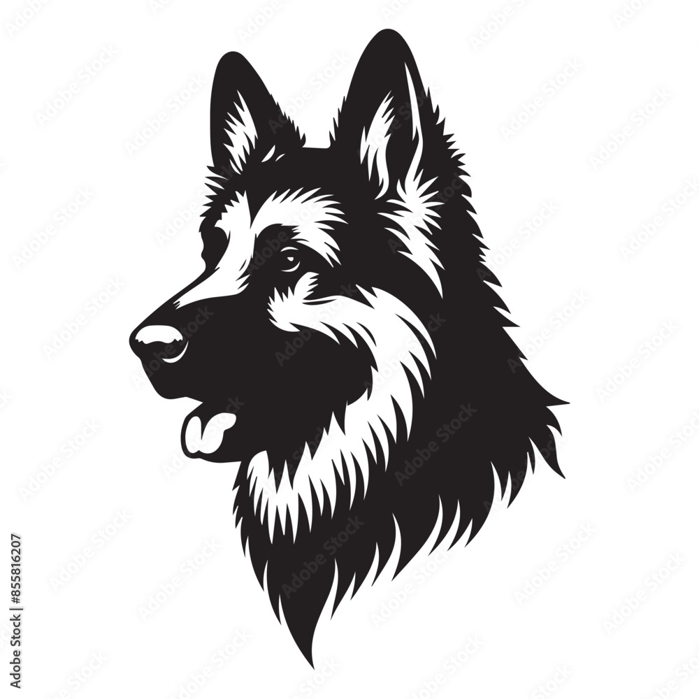 Naklejka premium German Shepherd vector silhouette