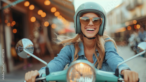 woman riding a motorcycle