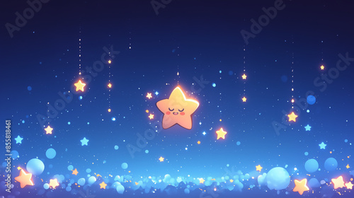 cute stars in sky backgroun...
