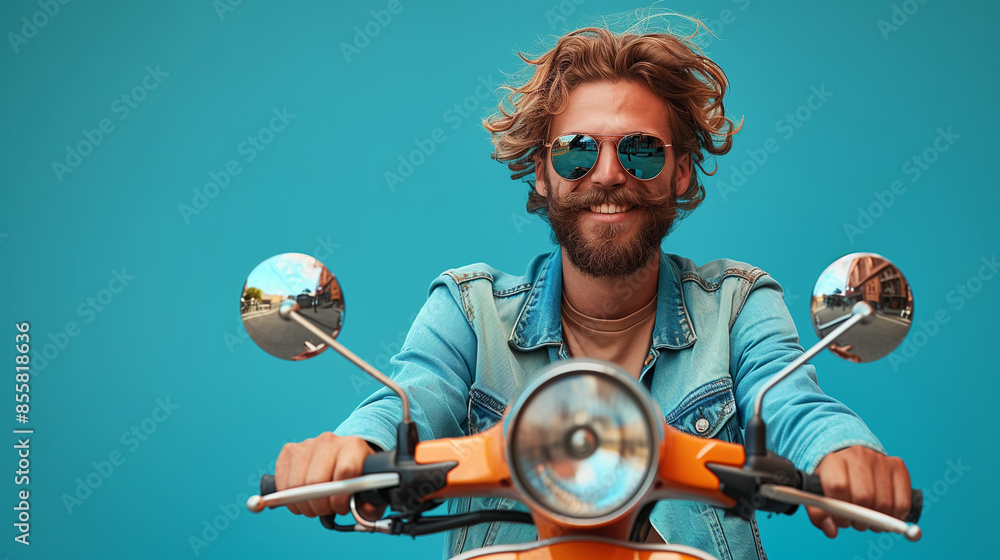 Fototapeta premium man riding motorcycle