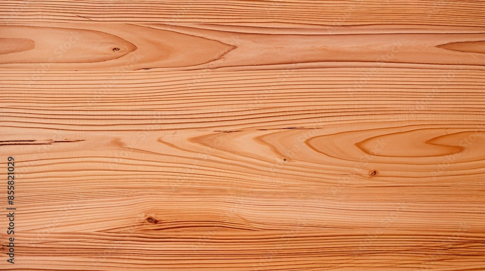 Fototapeta premium Smooth Light Wood Surface With Visible Grain Patterns And Knots Creating A Rustic And Natural Look. Generative AI