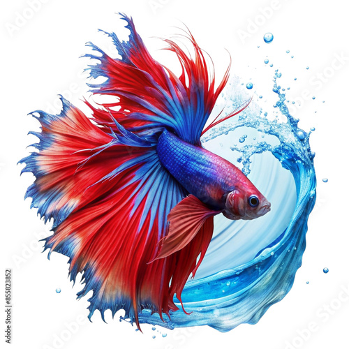 Wallpaper Mural One fighting fish in a transparent background of various colors. Torontodigital.ca