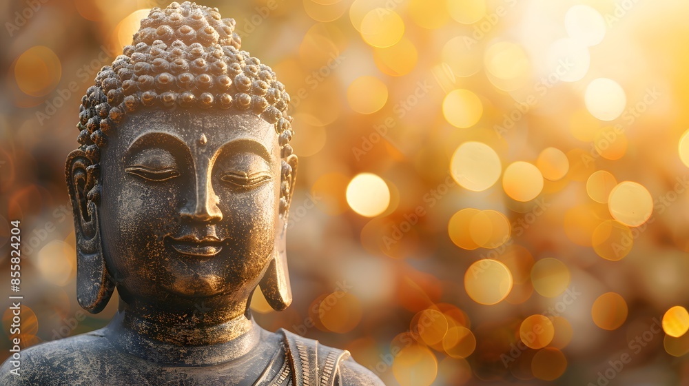 Decorative Buddha Sculpture: Ancient Asian Serenity Decorative Buddha Sculpture: Ancient Asian Serenity
