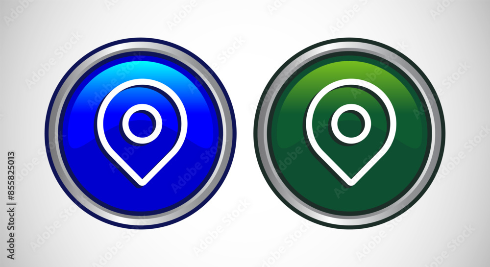 Map Pointer Location Icon Button Set Design Illustration Map Pointer Location Icon Button Set Design Illustration