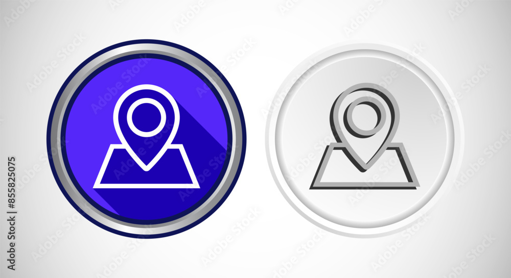 Map Pointer Location Icon Button Set Design Illustration Map Pointer Location Icon Button Set Design Illustration