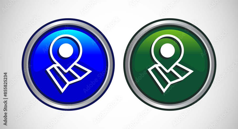 Map Pointer Location Icon Button Set Design Illustration Map Pointer Location Icon Button Set Design Illustration