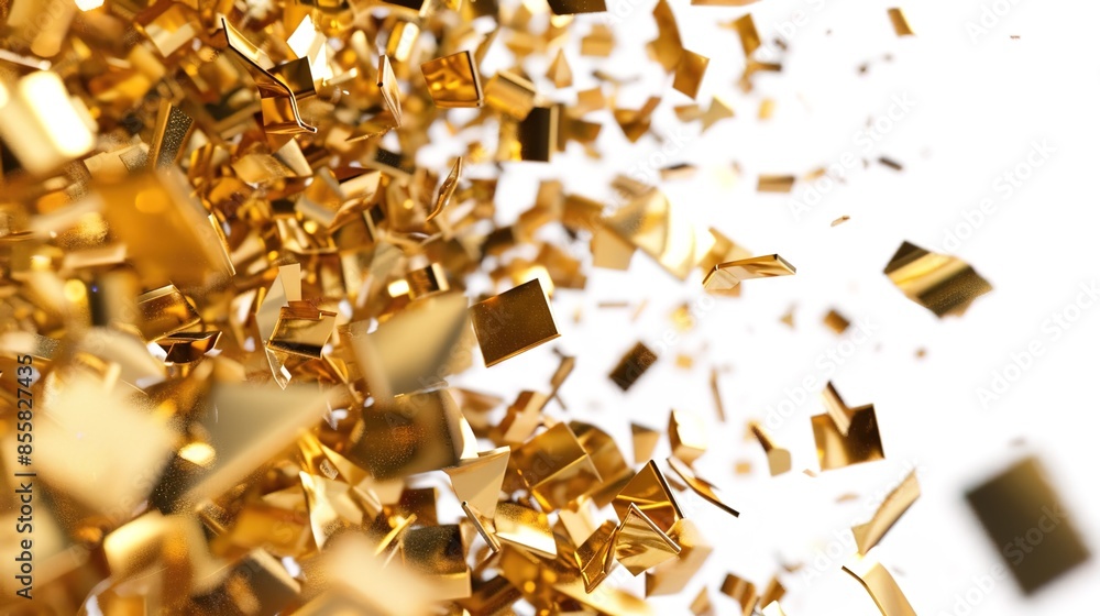 gold metal pieces splatter gold metal pieces splatter