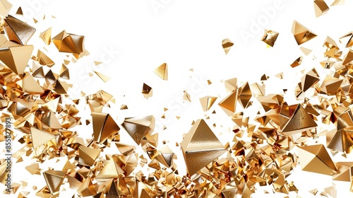 gold metal pieces splatter